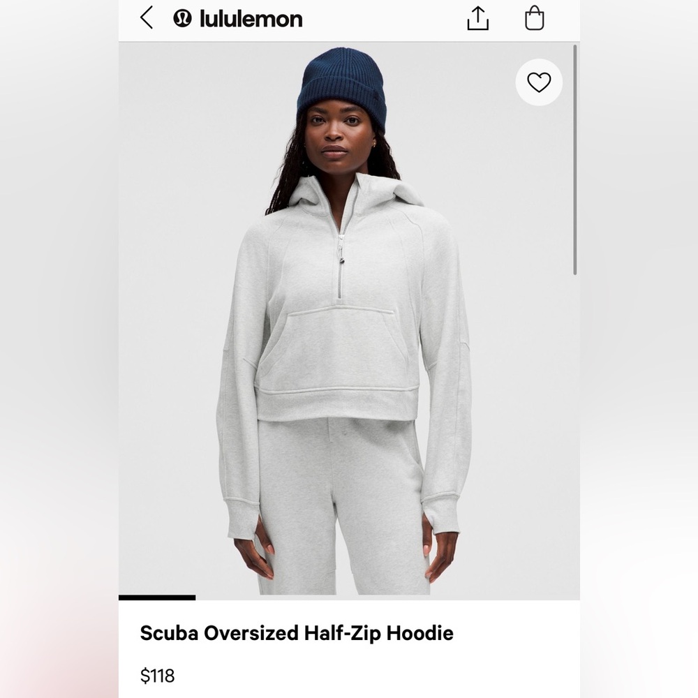 Heathered Gray Full Zip Hoodie Lululemon Scuba